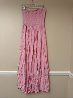 Source Unknown Pink Strapless Maxi Dress